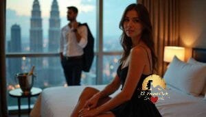 KL Escort Girl Couple in hotel room with city view at night Sex Call Girl