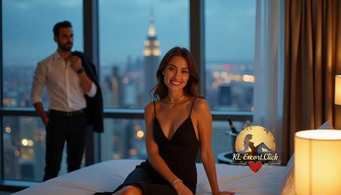 KL Escort Girl Couple in a luxurious hotel room with city view Sex Call Girl